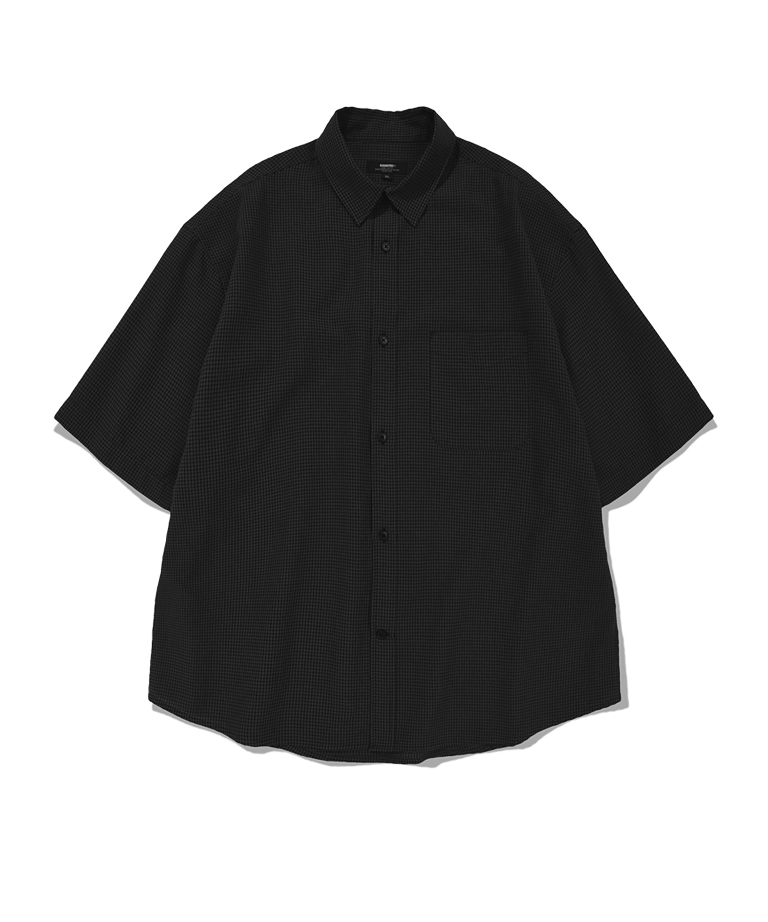 CHECK HALF SHIRT (BLACK)