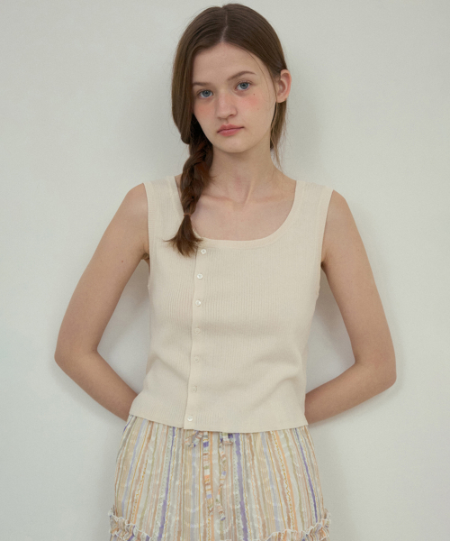 Cider linen knit sleeveless_Ivory(OC25-KN07)
