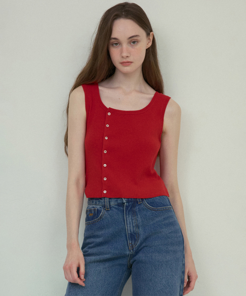 Cider linen knit sleeveless_Red(OC25-KN07)