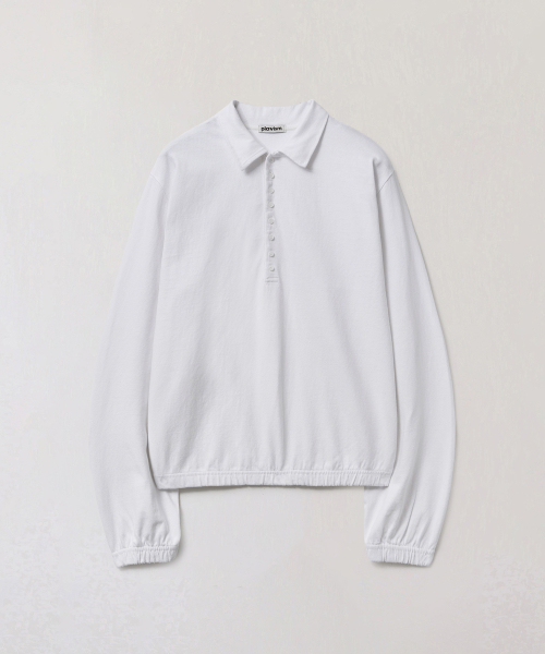Long Placket Polo Tee - White