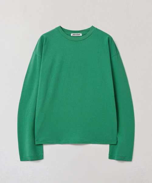 Women Plain Relaxed Long Sleeve T-Shirt - Green
