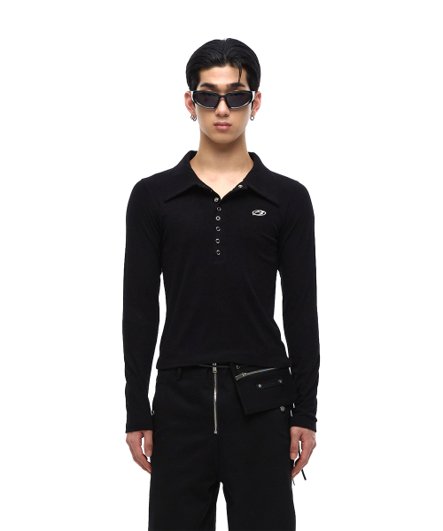 LOGO SNAP COLLAR LONG SLEEVE