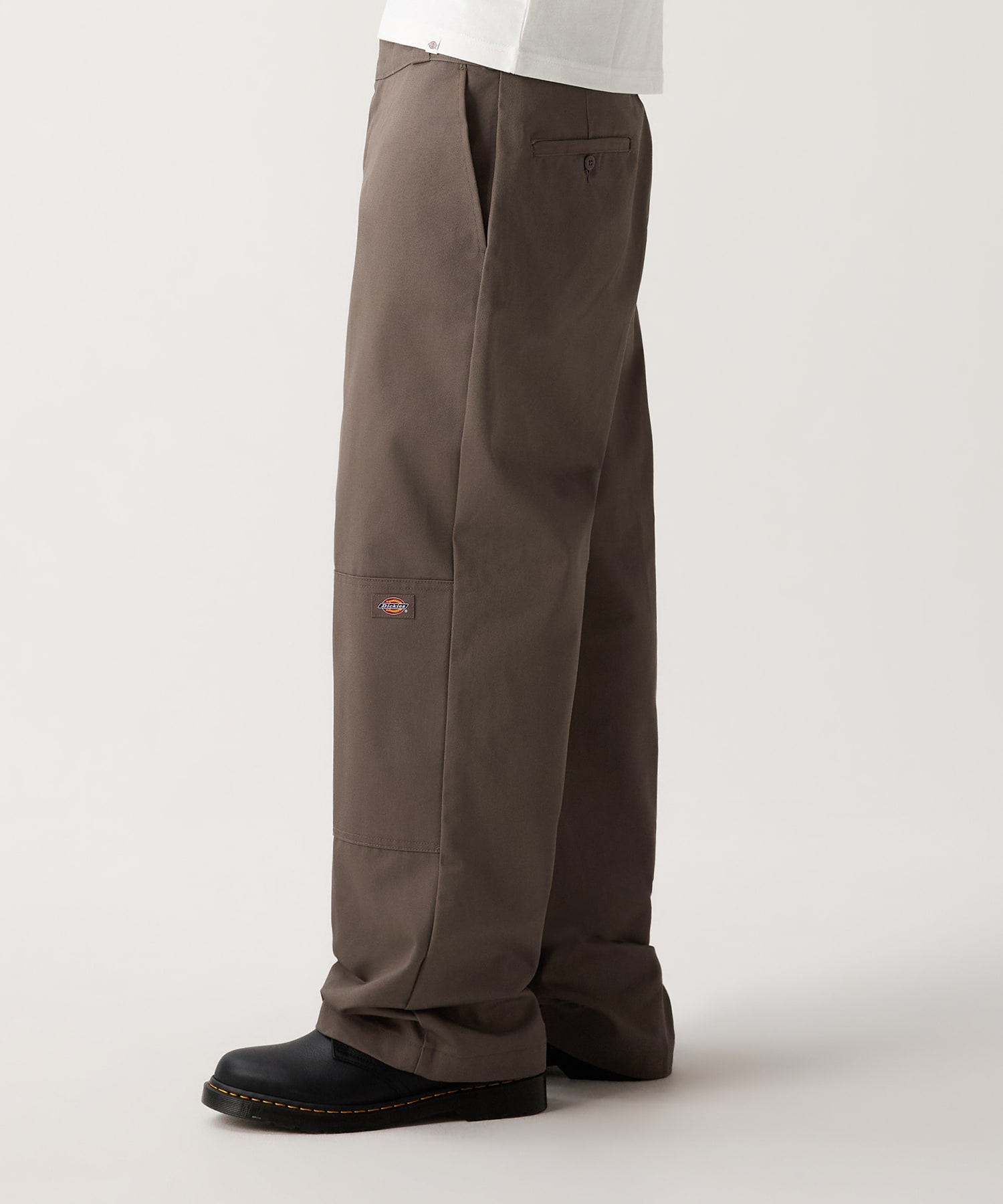 Двойное колено 85283 свободный рабочие брюки Khaki Brown