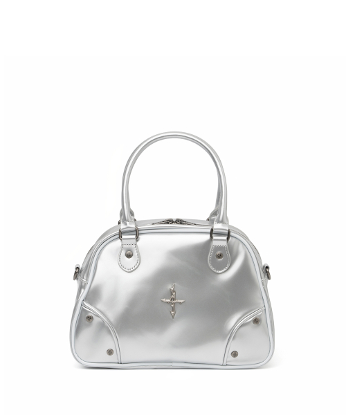 4 Symbol Stud Enamel Bowling Bag - Silver