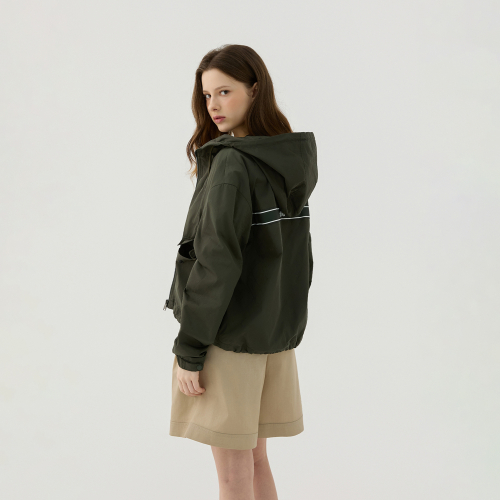 Hood Pattern Windbreaker_Khaki