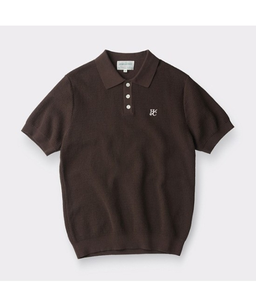 [British Sporting Club] Waffle Short-Sleeves Polo Knit ABWAM26701BRX