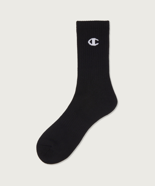 [3pack] 모노 C로고 크루 삭스 Black