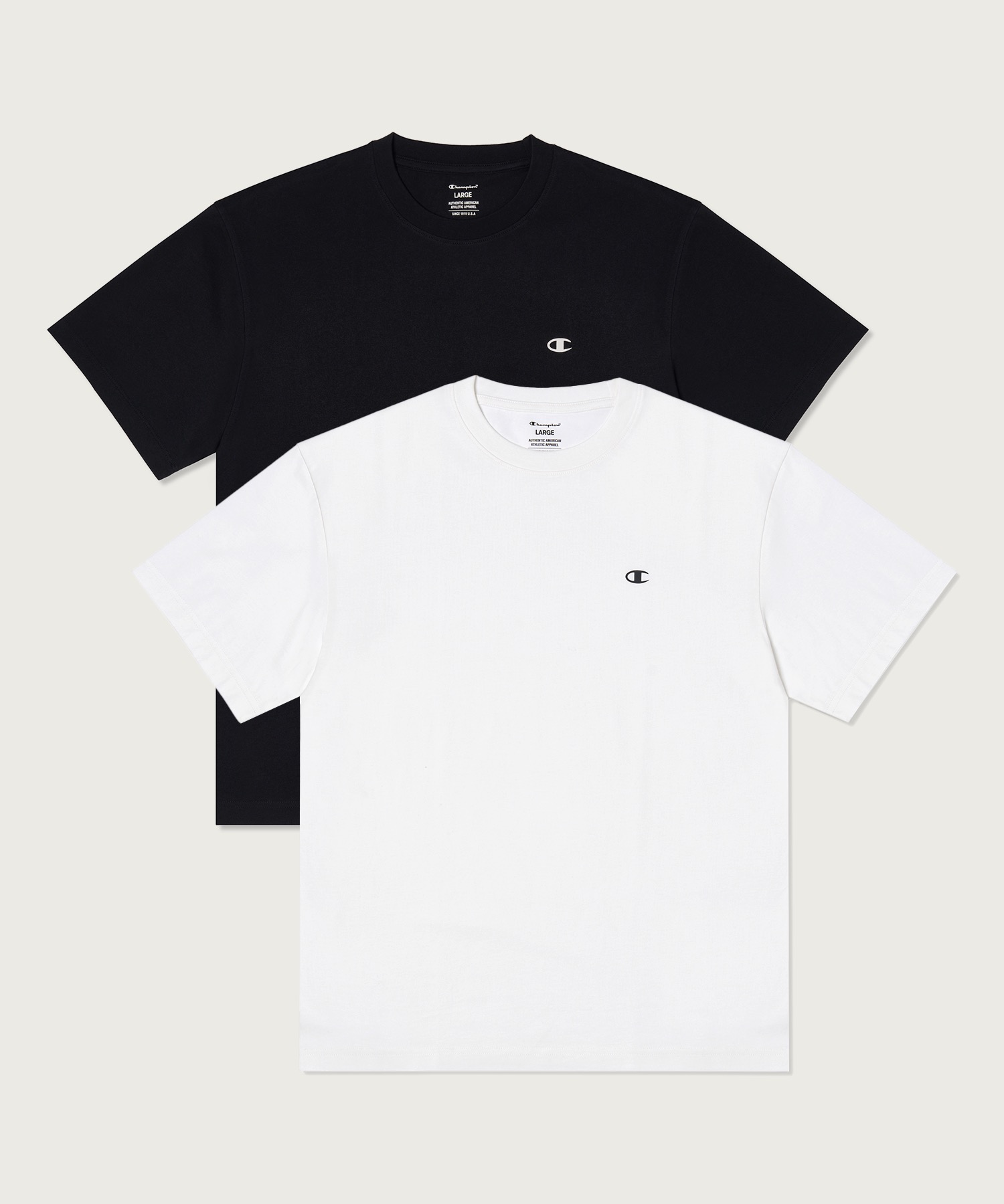 [2pack] Футболка Relaxed Fit с круглым вырезом White/Black