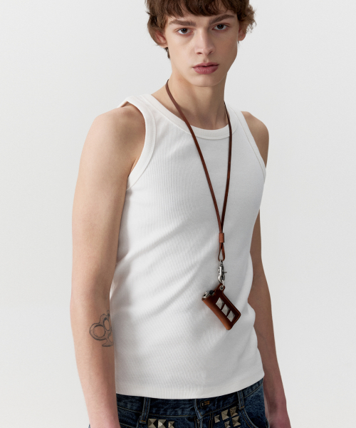 esc snug ribbed tank top (white)