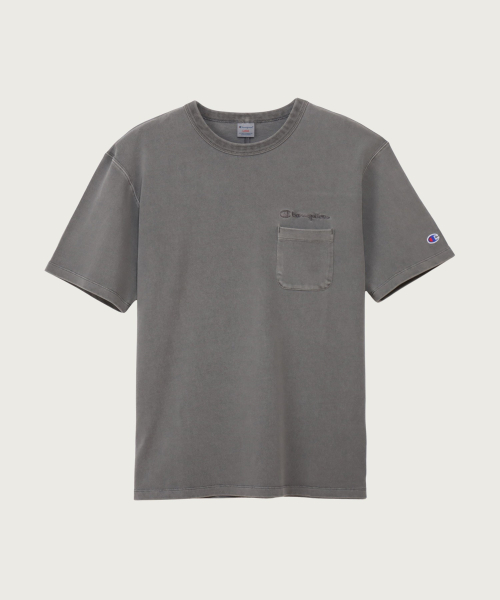 Pigment Dyed Pocket Short Sleeve T-Shirt Medium Grey