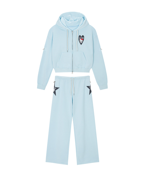 MEOWSFITS Hoodie брюки Set Sky Blue