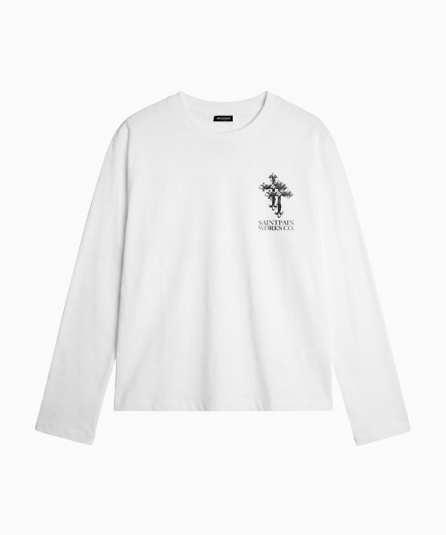 SP Double Cross Heavyweight кроп лонгслив White