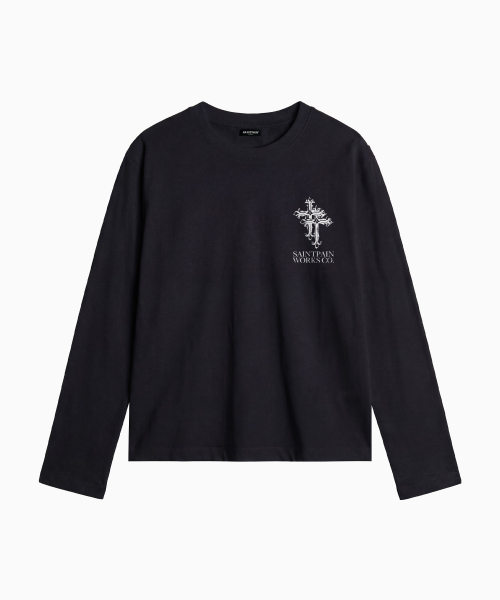 SP Double Cross Heavyweight кроп лонгслив Black