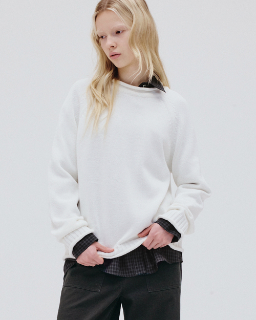 Rolled neck knit (ivory)