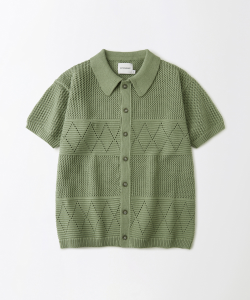 __CODE_0__ CROCHET __CODE_1__ CARDIGAN_L.GREEN