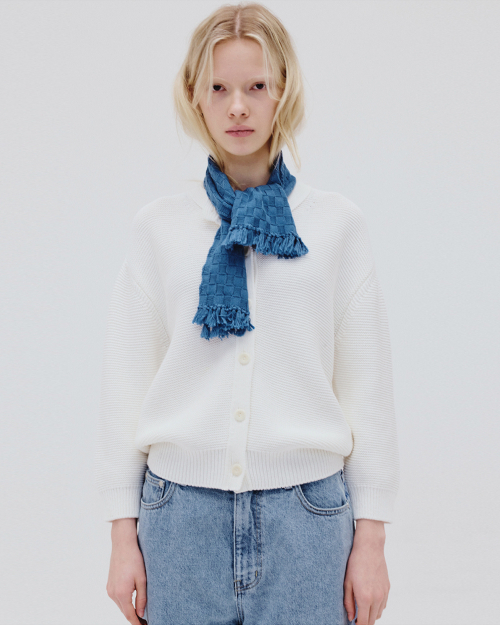 Cotton chunky cardigan (ivory)