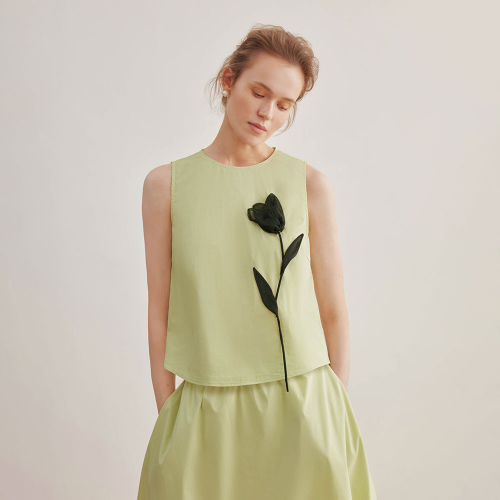 YY_Contrast flower vest