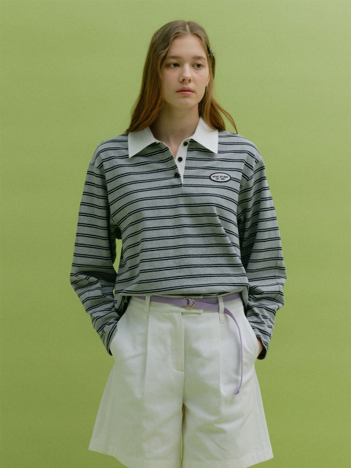 Футболка-поло в мультиполоску (Grey stripe)