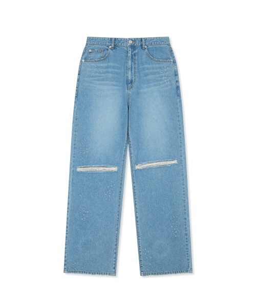 DISTRESSED DENIM PANTS FOR MEN IN BLUE
