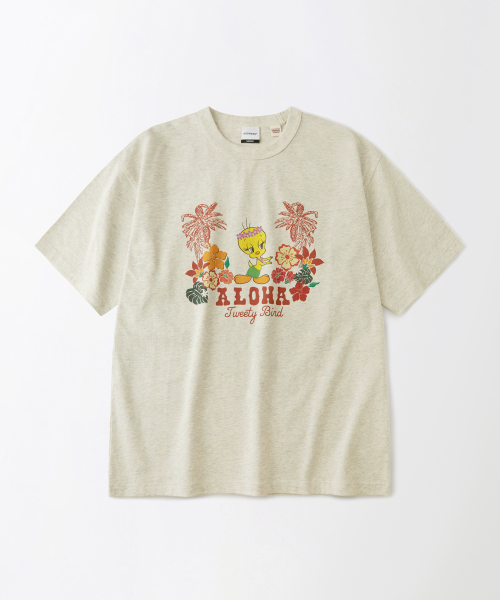 [LOONEY TUNES] __CODE_0__ SLEEVE __CODE_1__(__CODE_2__ TWEETY __CODE_3__)_1%OATMEAL
