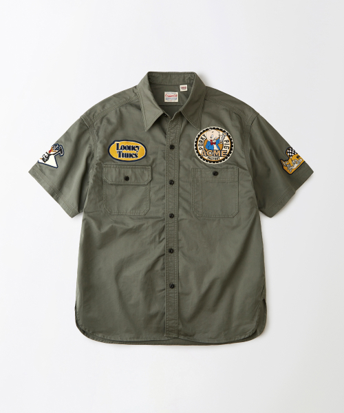 [LOONEY TUNES] TRIPLE STITCH MECHANIC __CODE_0__ SHIRT_CHARCOAL