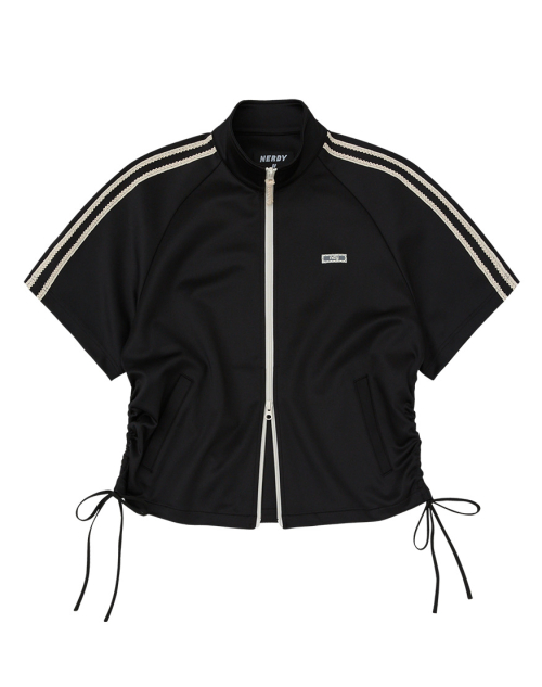 Кружевной топ с коротким рукавом Track Top Black