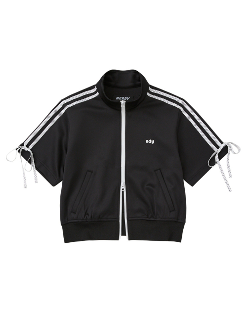 Кроп-футболка в горошек с бантиком Track Top Black