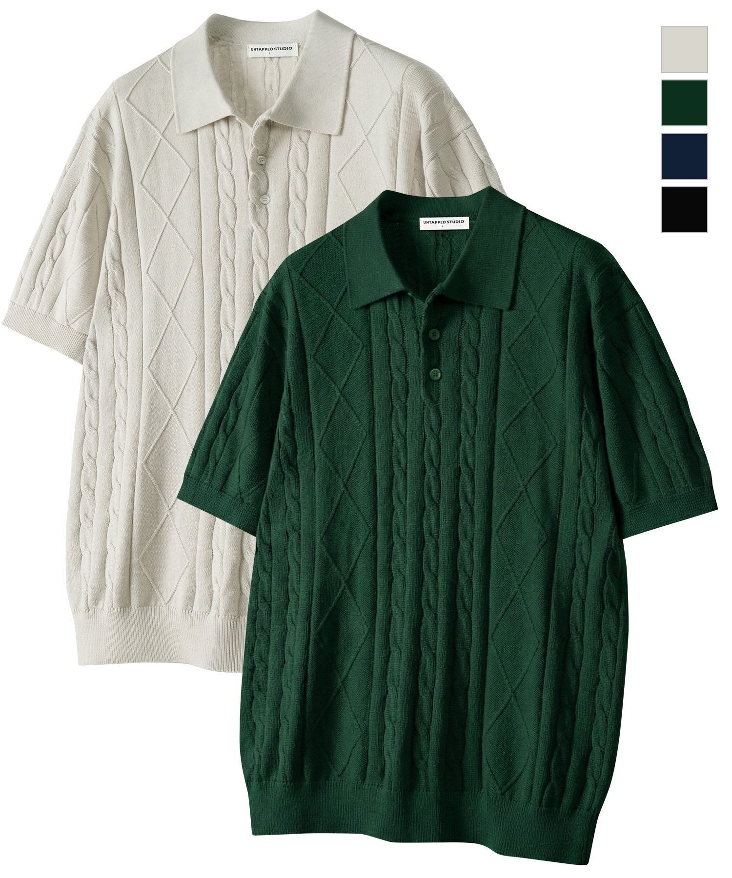 Washable Cool Cotton Aran Cable С короткими рукавами Воротниковое вязаное 4 COLOR