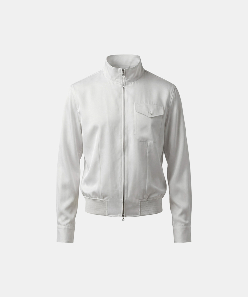 Contour High-Neck Lightweight Bomber Shacket - белый