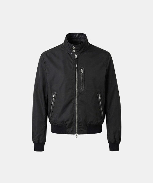 Contour Technical Leather Panel High-Neck Куртка - чёрный