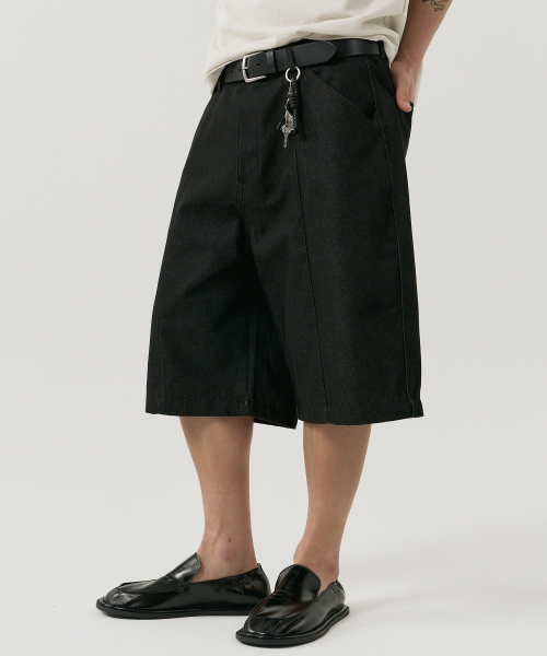 Джинсовые бермуды non-fade [Black]