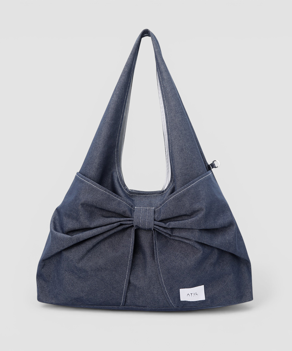 Denim Dewy Ribbon Large Bobo Shoulder Bag _ Musinsa Edition [синий]