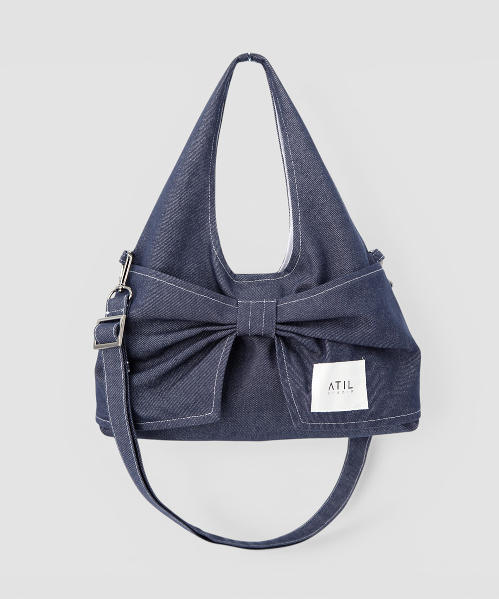 Denim Dewy Mini Ribbon Tote Shoulder & Crossbody Bag _ Musinsa Edition [синий]