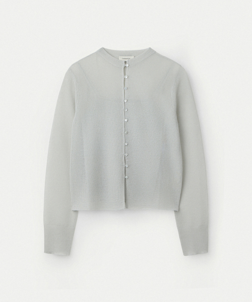 Sheer Cotton Кардиган With Camisole_Silver