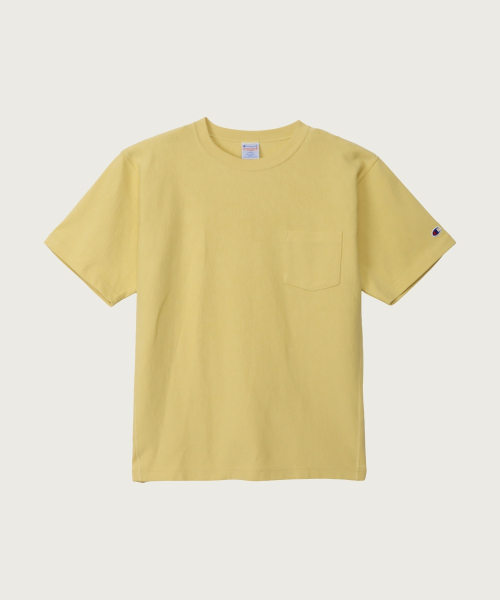 Reverse Weave Loose Fit Pocket Short Sleeve T-Shirt Yellow