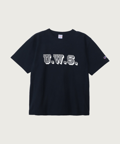 Reverse Weave City Graphic Short Sleeve T-Shirt Navy