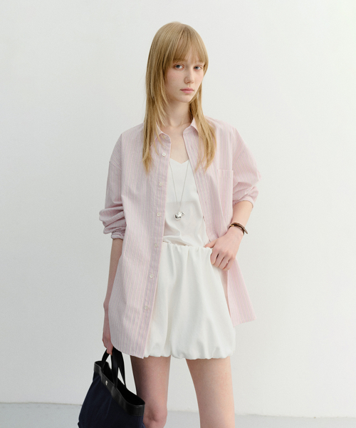 UNISEX CLASSIC STRIPED BD OVERРубашка_UDSH6B125_SOFT розовый