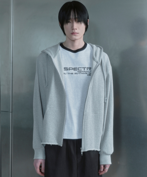 CUT OFF Худи ZIP UP_MELANGE серый