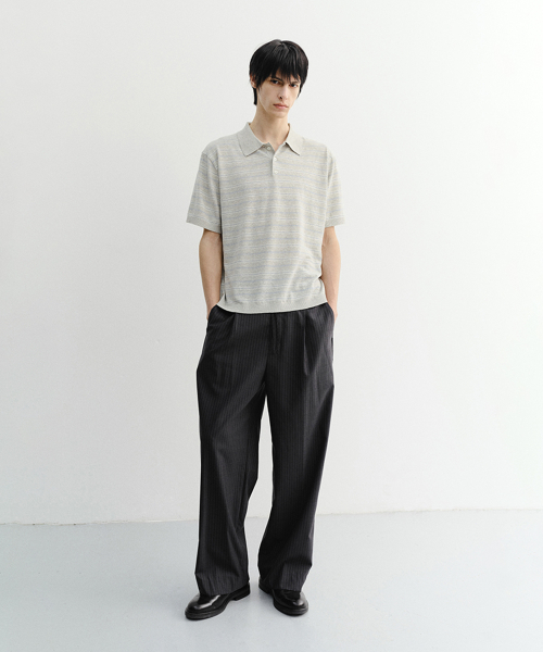 LOUNGE WOOL SLACKS_UDPA6B321_серый STRIPE