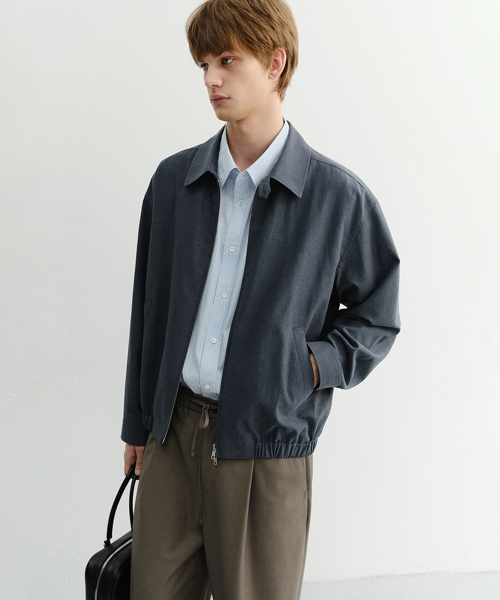 ВоротникED LIGHT BLOUSON Куртка_UNISEX_UDJU6B121_SMOKY тёмно-синий