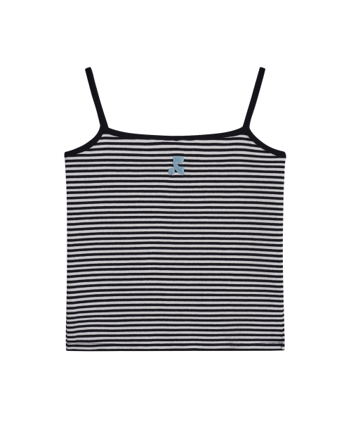 STRIPE LOGO SLEEVELESS - чёрный