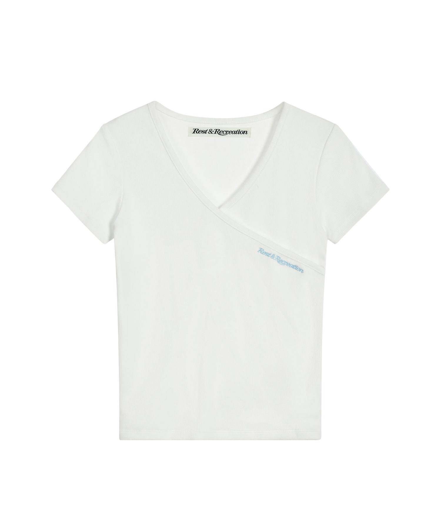 WRAP HALF SLEEVE Топ - белый