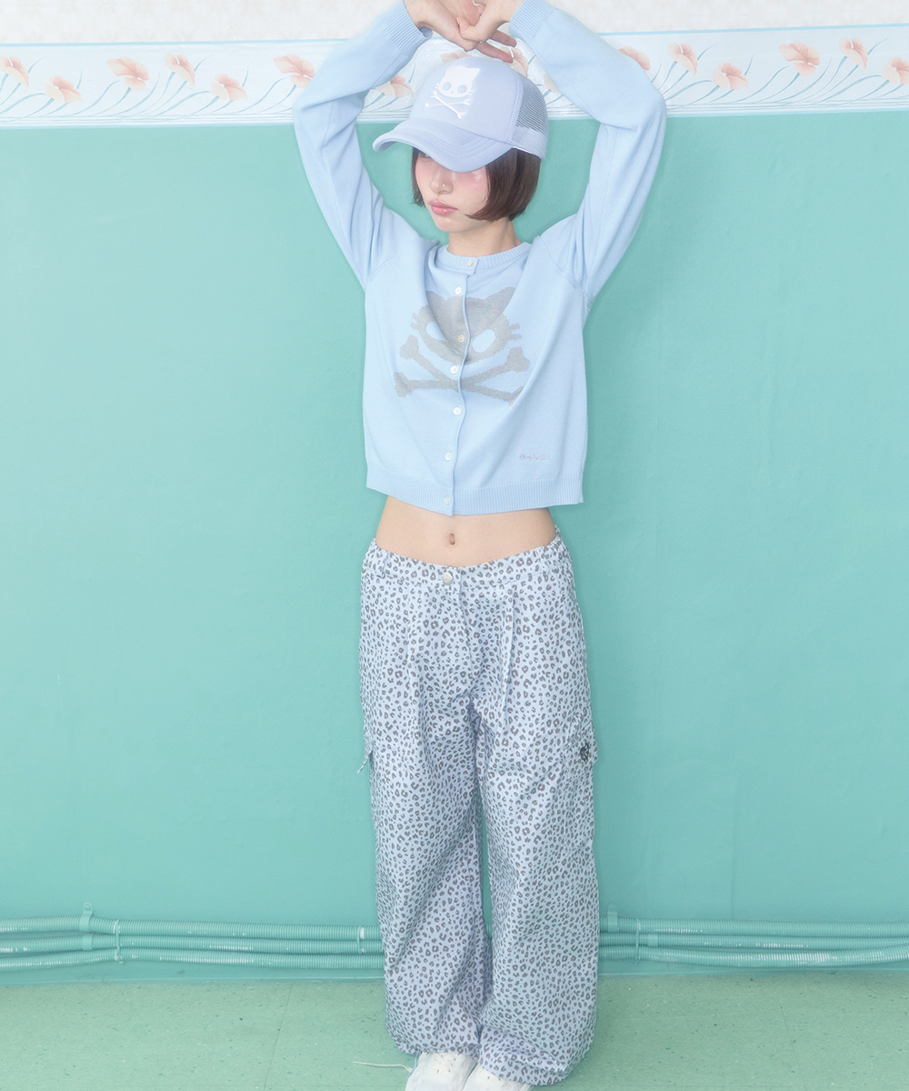 KIRI LEOPARD CARGO PANTS (BLUE)