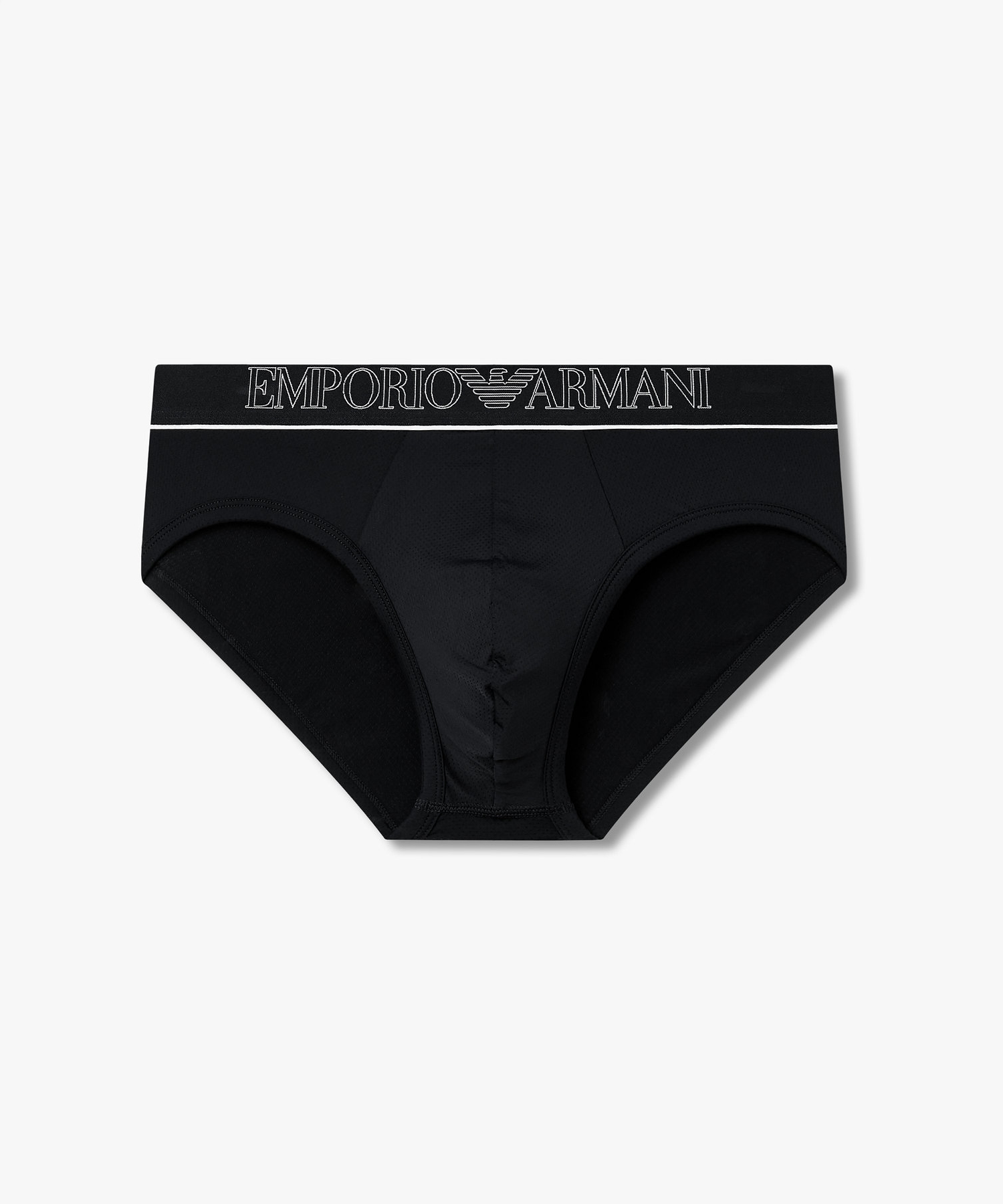 EMPORIO ARMANI UNDERWEAR мужские сетчатые брифы с логотипом_Black 0816111027
