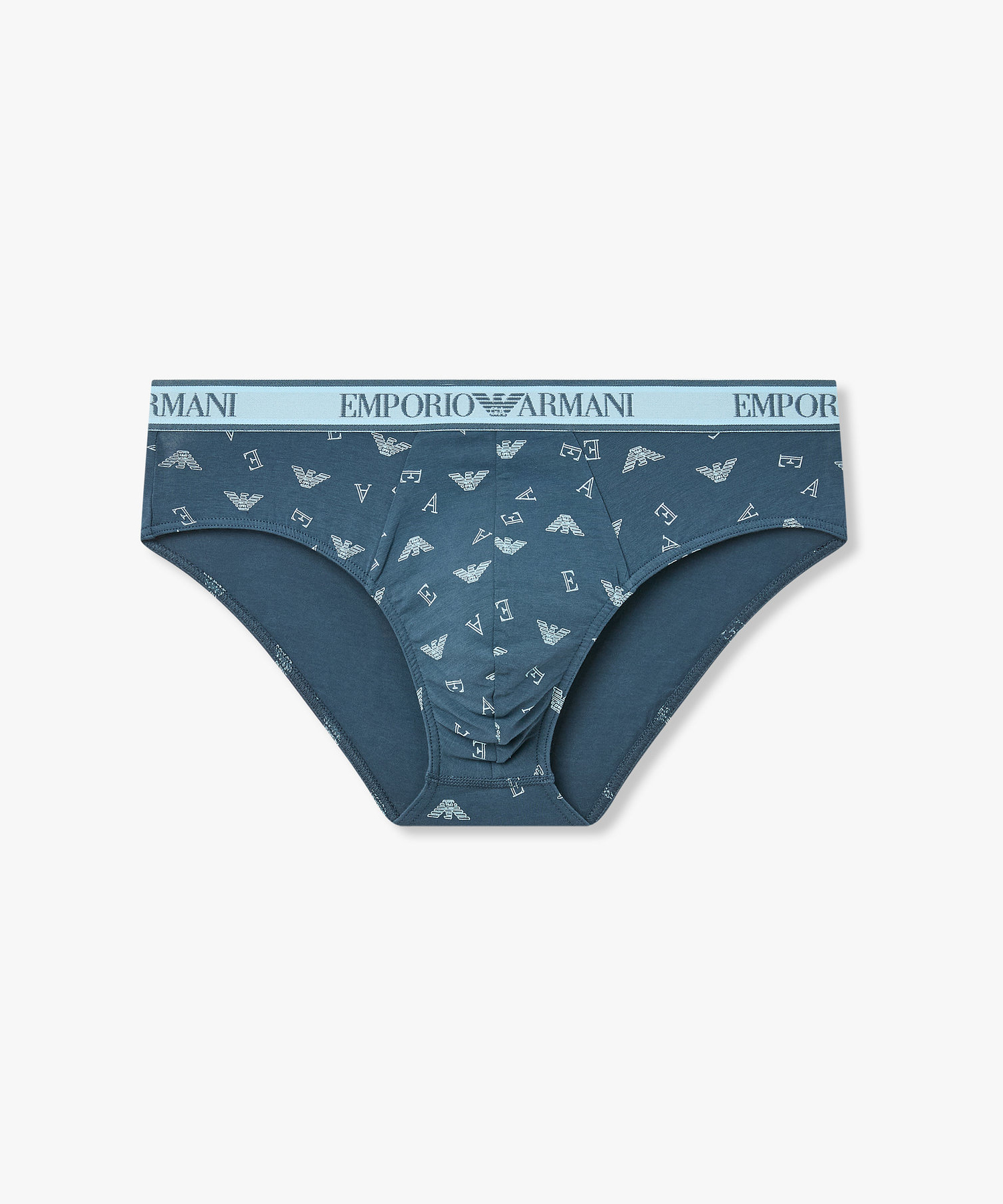 [EMPORIO ARMANI UNDERWEAR] Мужские брифы с логотипом_Aqua Smoke 08M6111321