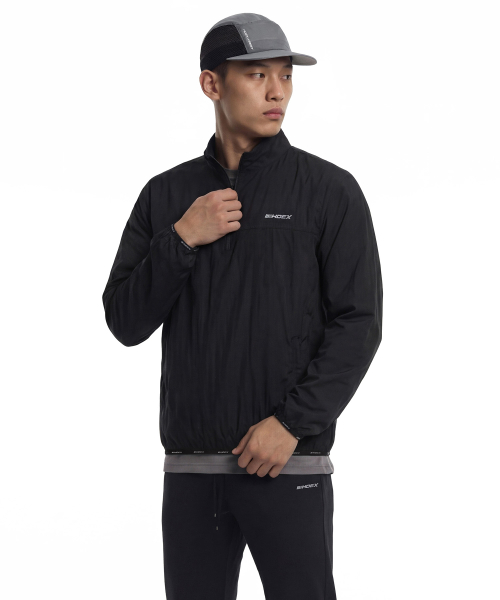 어시스트 경량 패커블 하프 집업 (Black)
