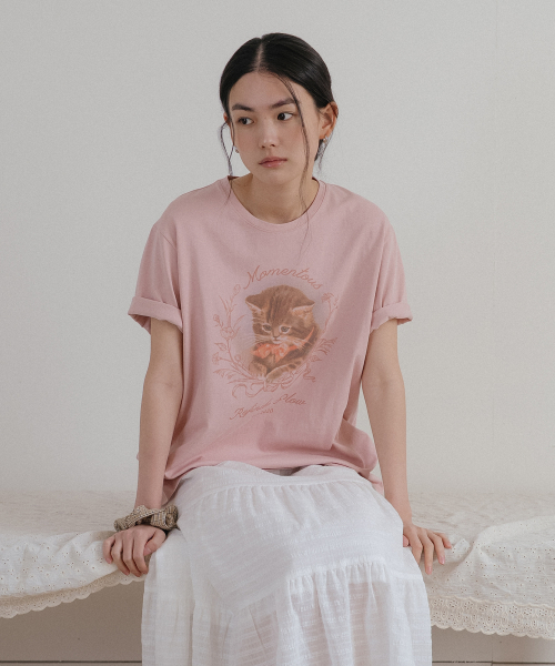 틸아이다이(TILL I DIE) Momentous cat t-shirt [TISU05TS04]_Pink - 사이즈 & 후기 | 무신사