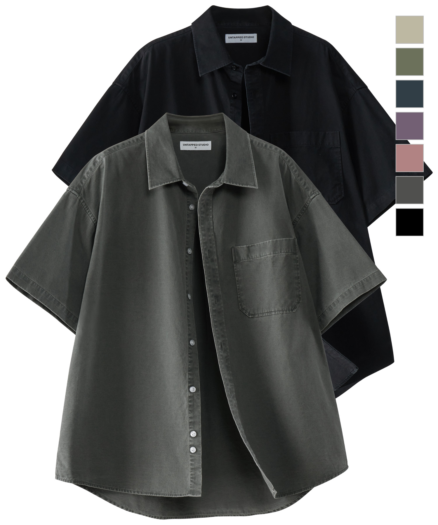 City Boy Oversized-Fit Pigment Short-Sleeved Shirt 7COLOR