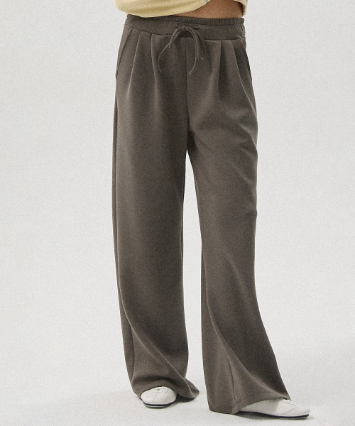 Maro Two-Tuck Wide Jersey Pants_DARK GREY