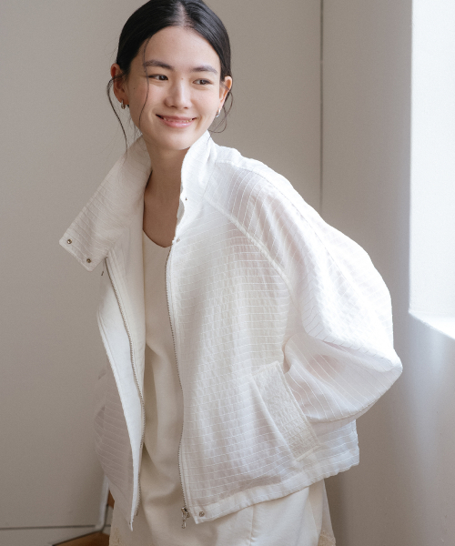 Stripe bomber jumper [TISU05JP01]_Ivory